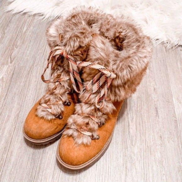 Universal Thread Shoes - Universal Thread Faux Fur Lace Boots